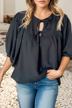 Bow Tie 3/4 Sleeve Blouse