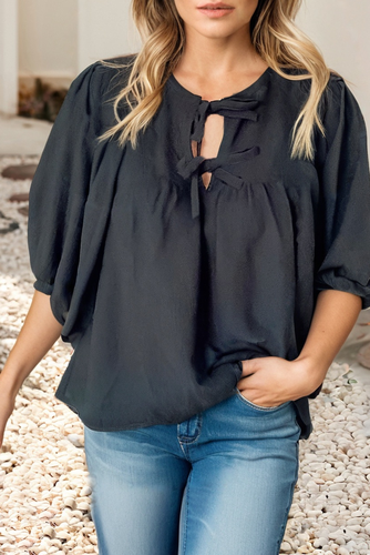 Bow Tie 3/4 Sleeve Blouse