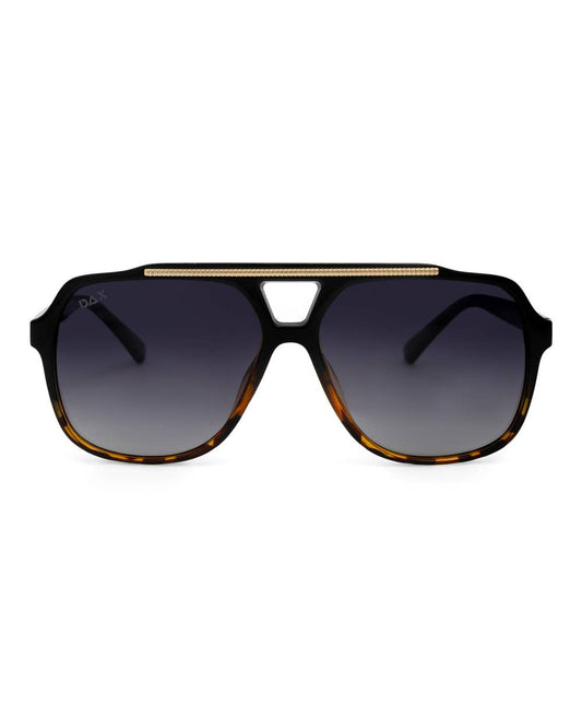 Astrid - Women's Oversized Aviator Sunglasses: Gradient Cheetah