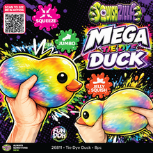 Fun Doh MEGA 5-in Tie Dye Duck Squishy Toy - 8pc Display: Wholesale Price