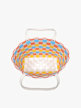 M2334 Abigail Basketweave Tote w/Vegan Leather Straps: Multi-Grey