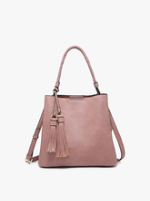 M1895 Olivia Animal Print Contrast Hobo: Dark Mauve
