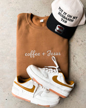 Coffee + Jesus Embroidery Sweatshirt: Pecan / 2XL