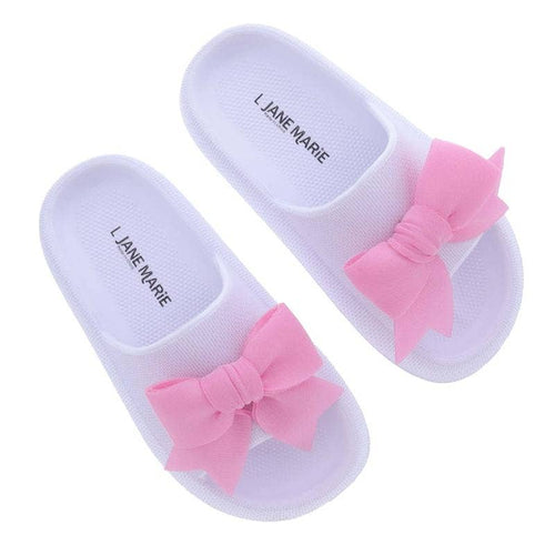 Kids White with Bow Sandal