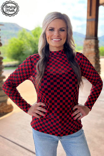 Pep Rally Mesh Top Red & Black: XXL