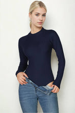 Mock Neck Ribbed Bodysuit: Gold / L