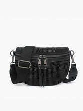 Kai Rhinestone Belt Bag – Long Strap Crossbody | EH2565 : Black