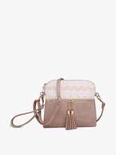 M1785 Tara Double Zip Crossbody Bag/Wristlet: Bubblegum