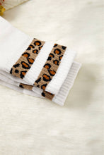 LDC Leopard Striped Detail Ribbed Cuffs Womens Socks: White / ONE SIZE