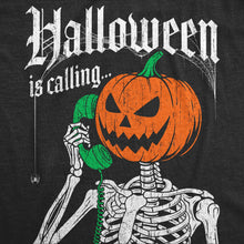 Halloween Is Calling Men's T Shirt: Heather Black - Halloween Is Calling / 3XL