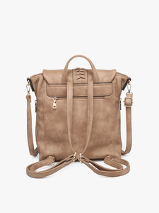 M2348 Vivian Distressed Convertible Backpack: Bone