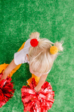 Red & Gold Party Pom Pom Clip Set