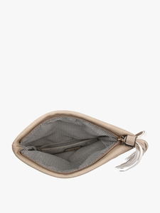 M1772 Austin Flapover Tassel Crossbody Clutch: Pewter