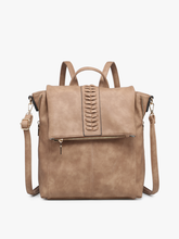 M2348 Vivian Distressed Convertible Backpack: Bone