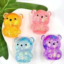Glitter Gummy Bear Maltose Squishy Stress Toy: Random