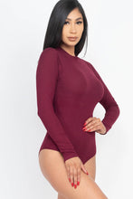 Mock Neck Ribbed Bodysuit: Gold / L