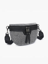 Kai Rhinestone Belt Bag – Long Strap Crossbody | EH2565 : Black
