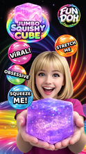 Fun Doh JUMBO Squishy Cube | Viral Assortment - 6/Display: Wholesale Price