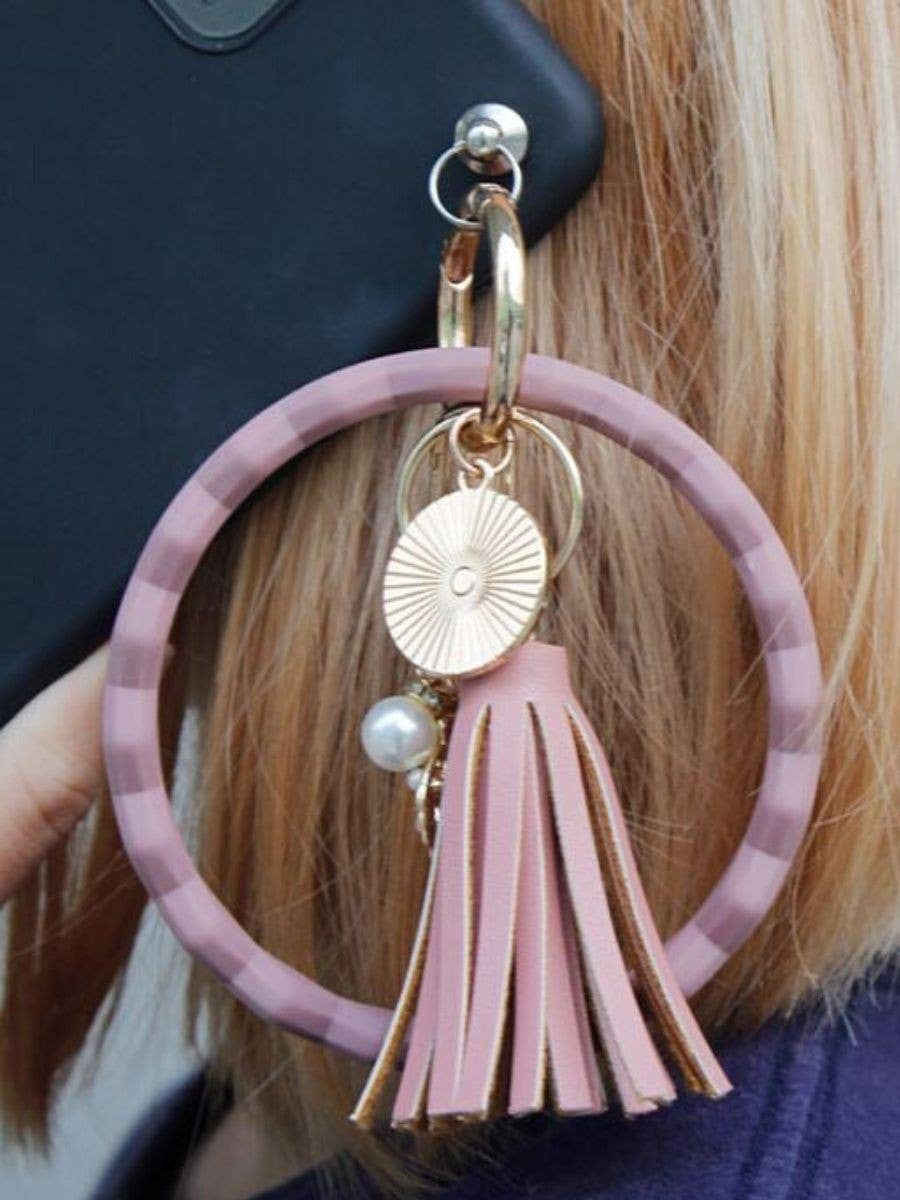 Triangle Diamond Silicone shaped Key Ring wristlet keychain: Army Green