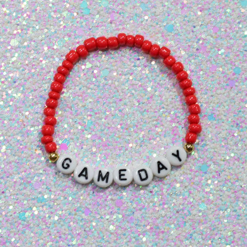 Gameday Beaded Bracelets: Red GAMEDAY