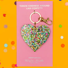 Confetti Acrylic Heart Keychain