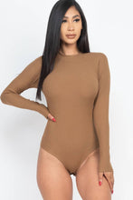 Mock Neck Ribbed Bodysuit: Gold / M