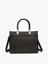 M2233 Kaya Rattan Satchel w/ Dual Handles: Black