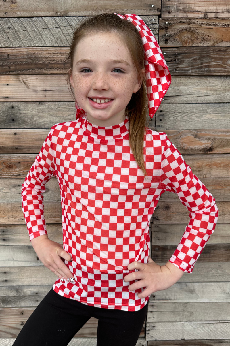 Pep Rally Mesh Top Red Kids: S