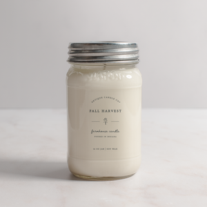Fall Harvest - Soy Wax Mason Jar Candle: 16 oz