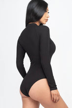 Mock Neck Ribbed Bodysuit: Gold / S