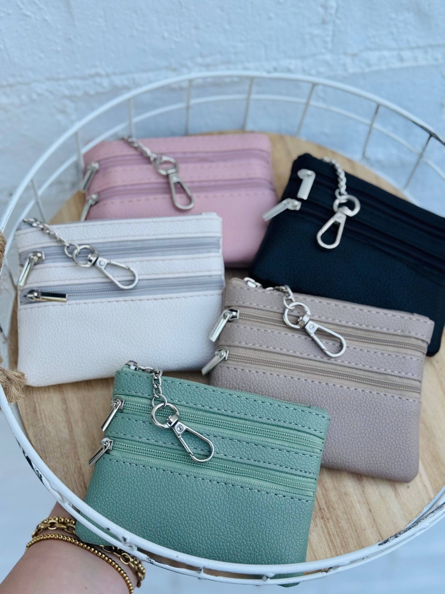 Double Zip Wallet: Tan