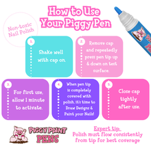 Blazin' BLUE Piggy Paint Pen Non-Toxic Kids Nail Polish