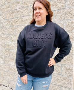 Embossed Kansas City Sweatshirt Black