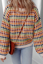 LDC Round Neck Polka Dot Colorblock Shift Sweaters: Multicolour / XL