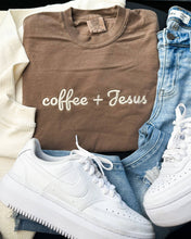 Coffee + Jesus Embroidery Graphic Tee: M