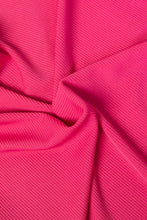Ribbed One Shoulder Bodysuit: Fuchsia