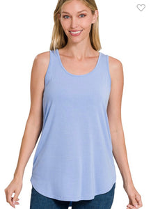 Sleeveless tank-spring blue