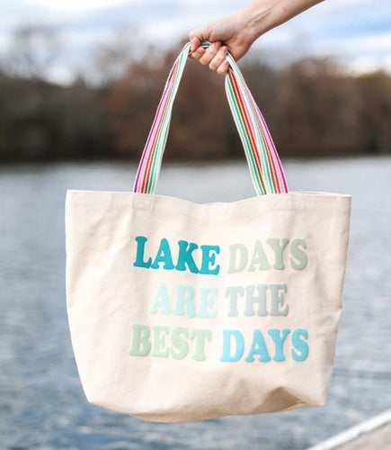 Lake days are the best days tote bag