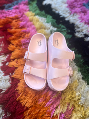 Blush color slip ons