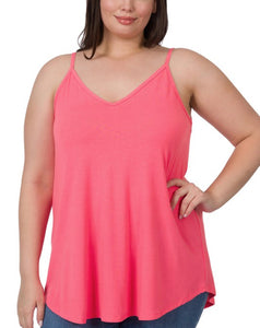 Reversible spaghetti tank-coral