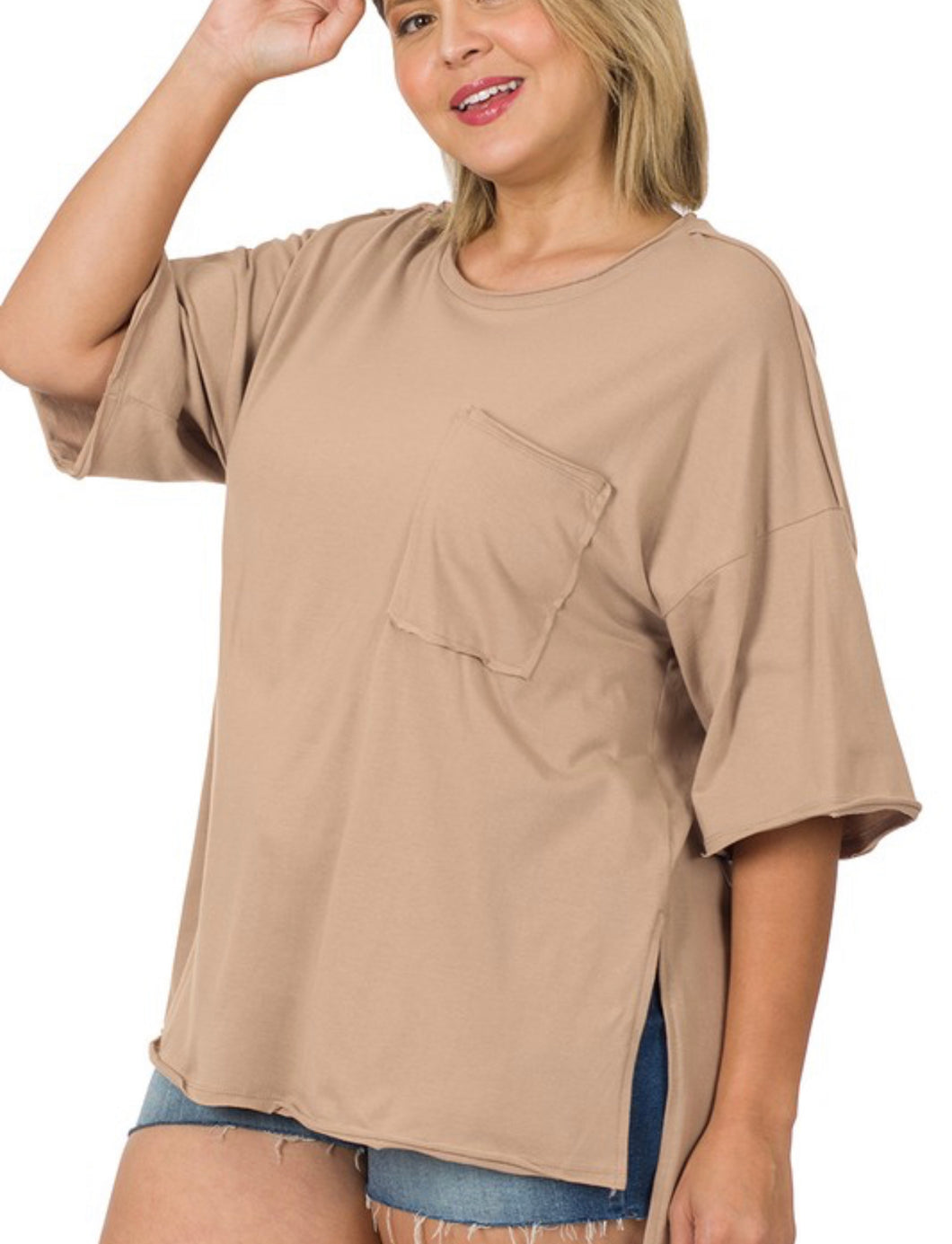 Plus row edge top- ash mocha