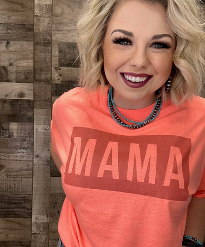 Neon orange mama tee