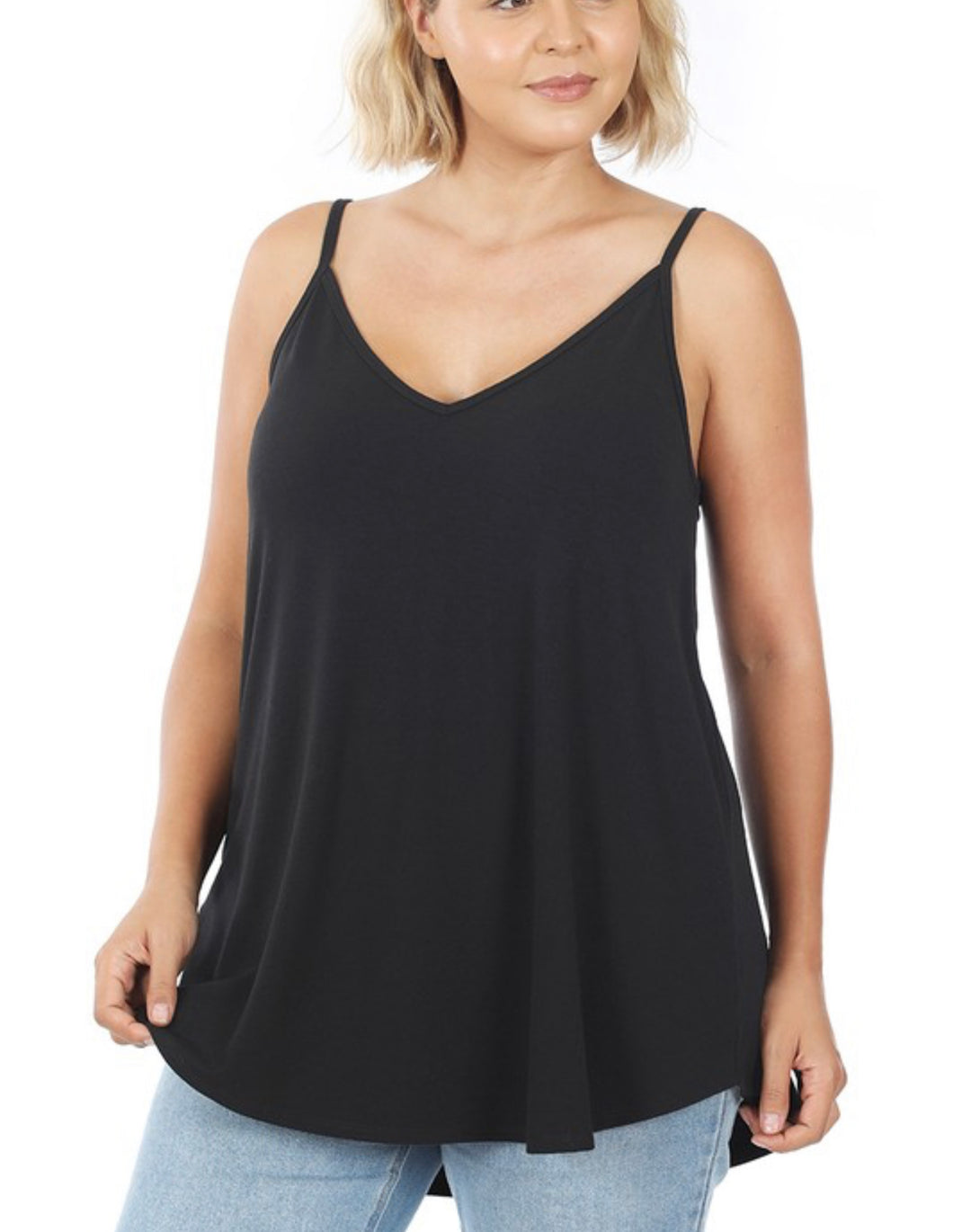 Reversible spaghetti tank-black