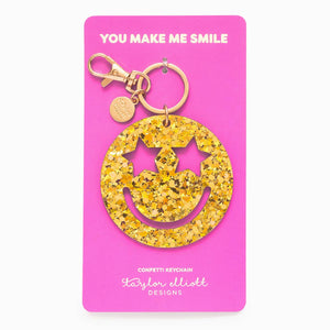 Smiley Stars Confetti Keychain