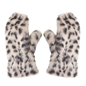 Snow Leopard Fur Mittens (3-6 Years)