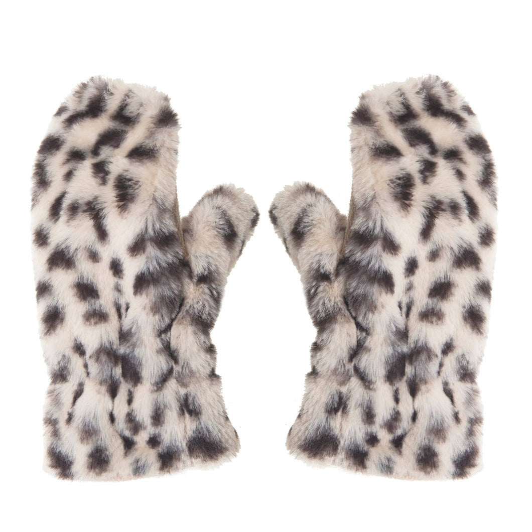 Snow Leopard Fur Mittens (3-6 Years)