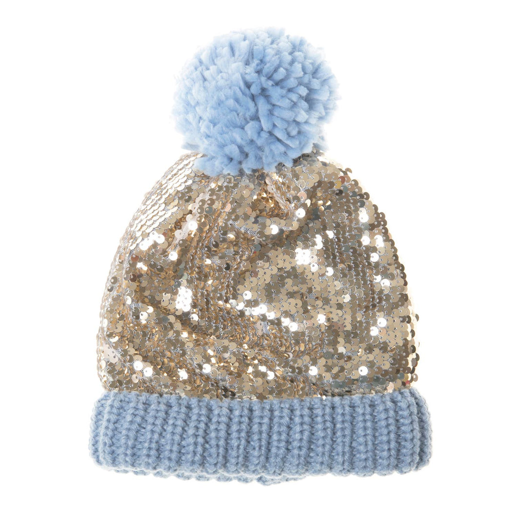 Sequin Knitted Hat (3-6)