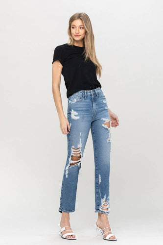 Super rise straight jeans