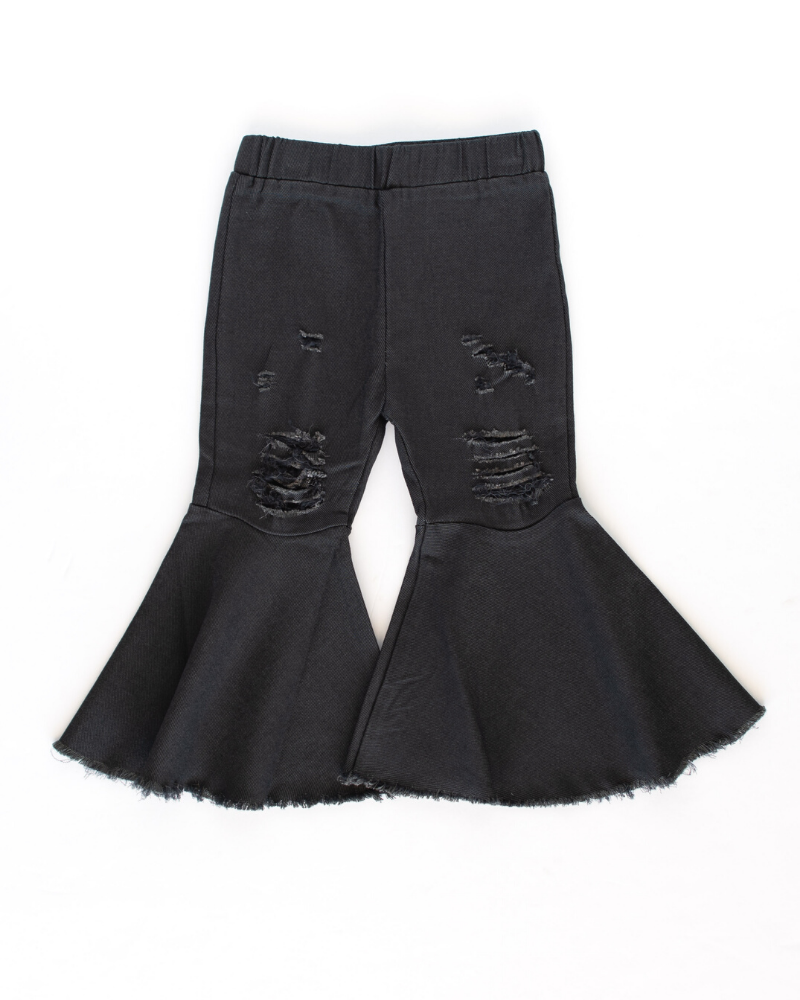 Barbie Denim Bell Bottoms - Distressed Black