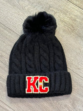 KC Striped Beanie: Black